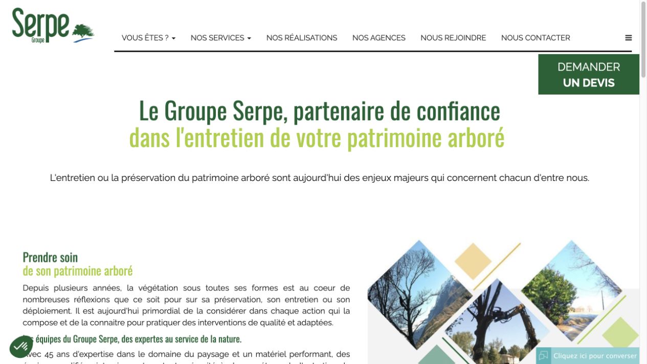 Capture du site de SERPE