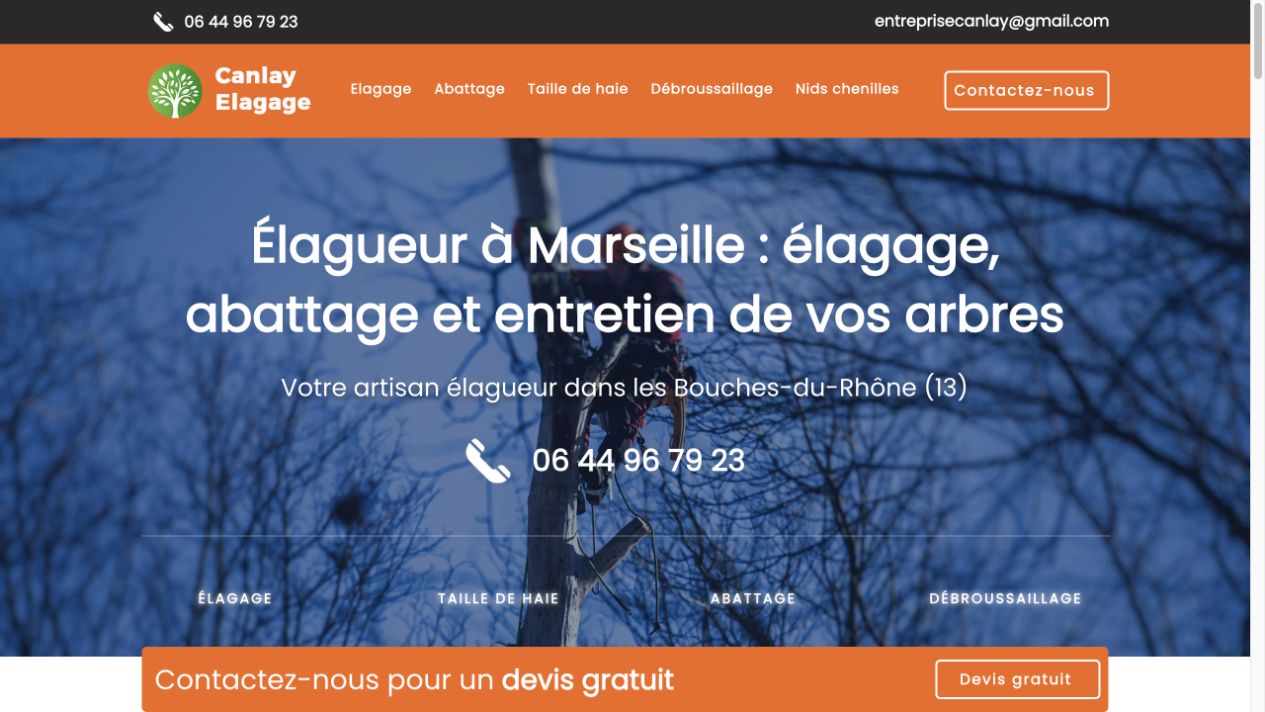 Capture du site de Canlay Élagage