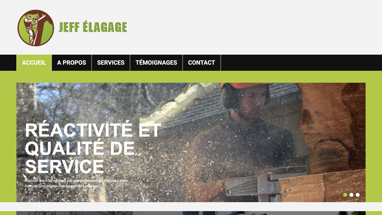 Capture du site de Jeff Élagage — Abattage Élagage Service