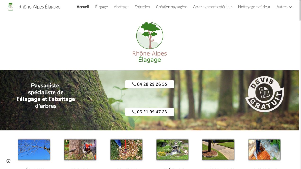 Capture du site de Rhône-Alpes Élagage — Noël Lepape